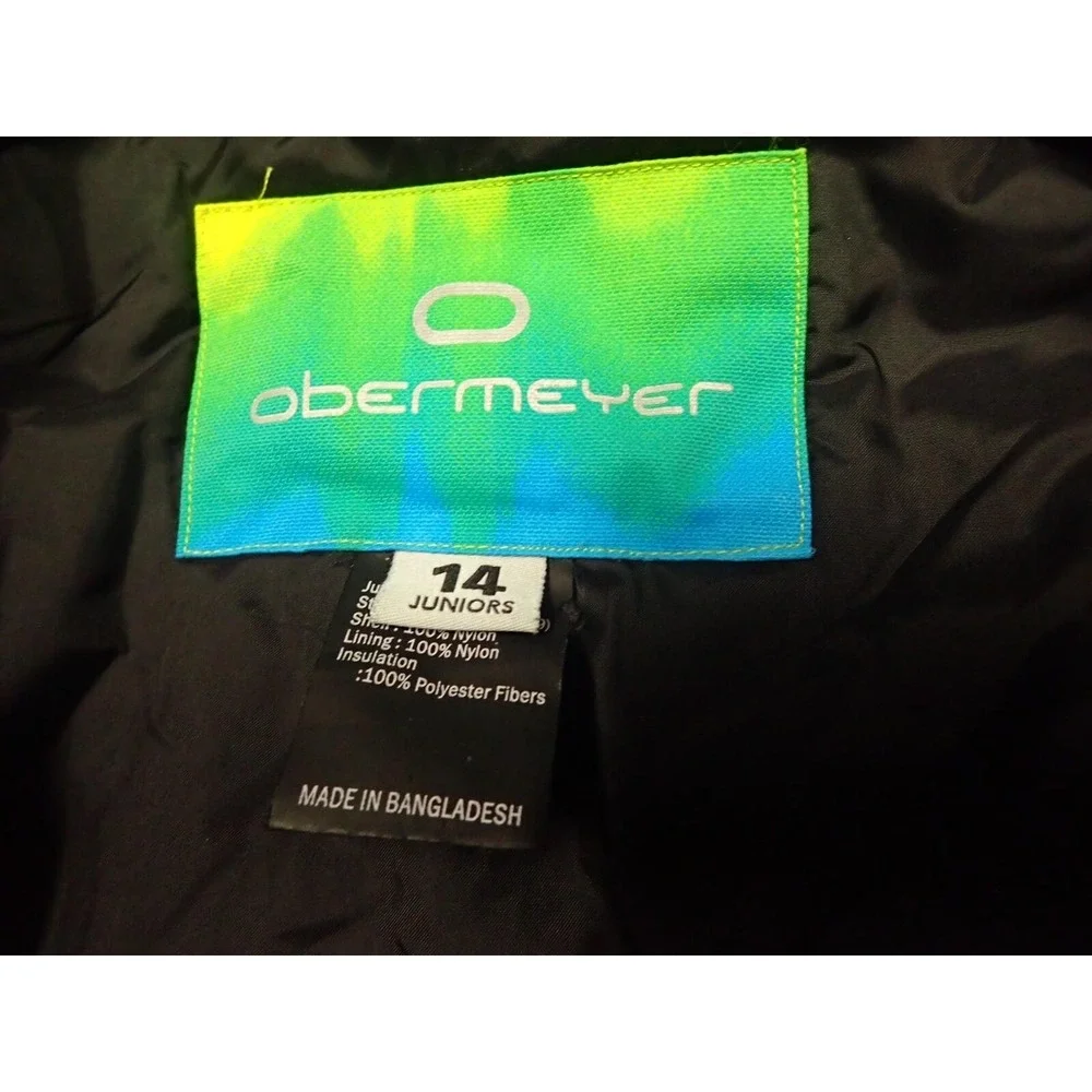Obermeyer Ski Jacket Juniors 14 Turquoise Blue Good Insulated Hooded Winter Coat